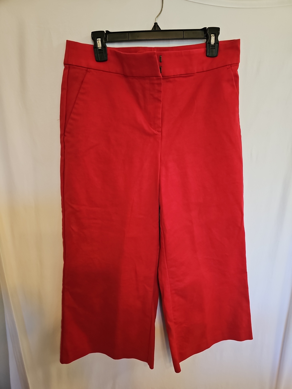 LOFT Red Wide-Leg Cropped Pants